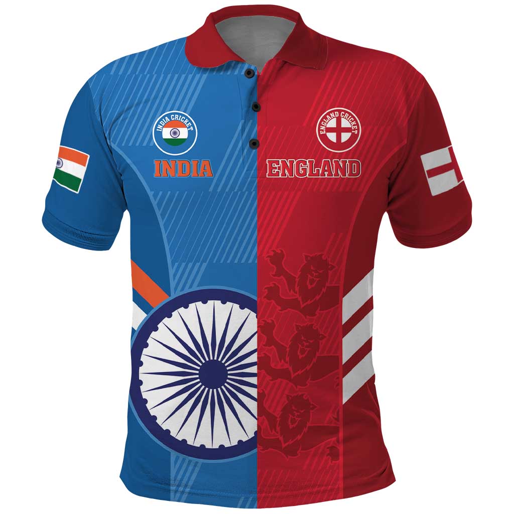 Custom India And England Cricket Polo Shirt 2024 Together Dynamic Version - Vibe Hoodie Shop