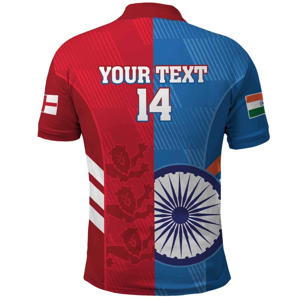 Custom India And England Cricket Polo Shirt 2024 Together Dynamic Version - Vibe Hoodie Shop