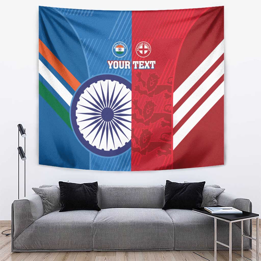 Custom India And England Cricket Tapestry 2024 Together Dynamic Version - Vibe Hoodie Shop