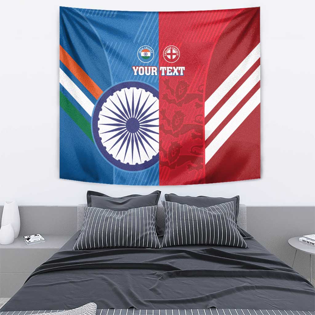 Custom India And England Cricket Tapestry 2024 Together Dynamic Version - Vibe Hoodie Shop