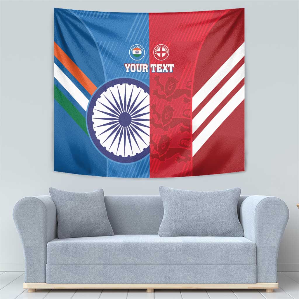 Custom India And England Cricket Tapestry 2024 Together Dynamic Version - Vibe Hoodie Shop