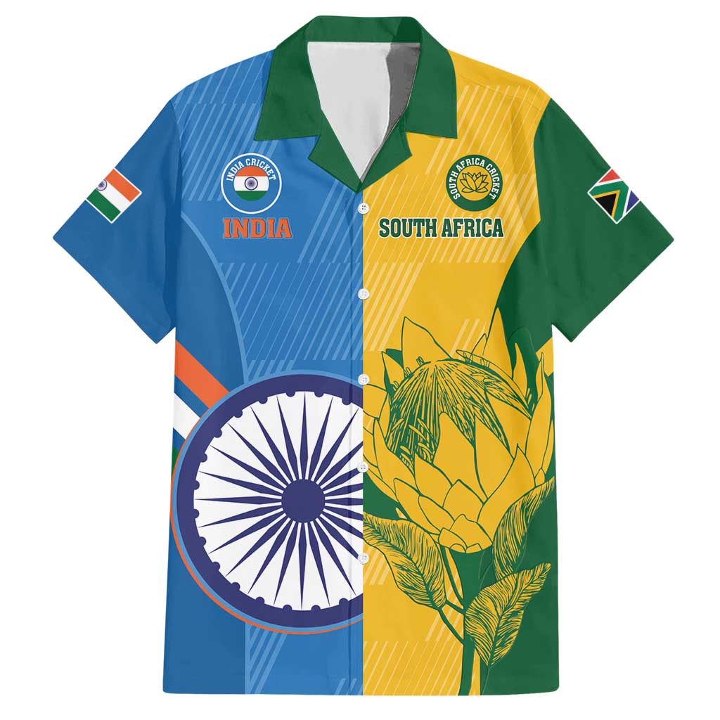 Custom India And South Africa Cricket Hawaiian Shirt 2024 Together Dynamic Version - Vibe Hoodie Shop