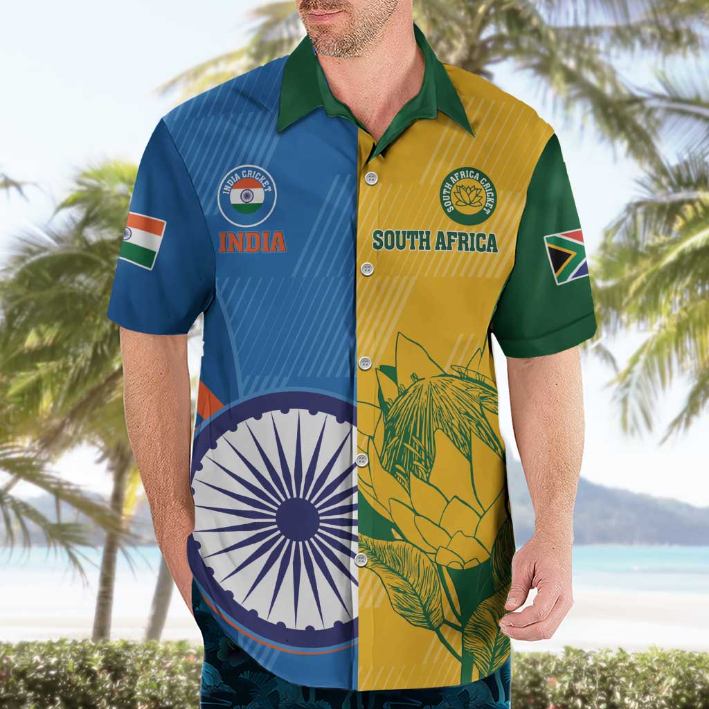 Custom India And South Africa Cricket Hawaiian Shirt 2024 Together Dynamic Version - Vibe Hoodie Shop