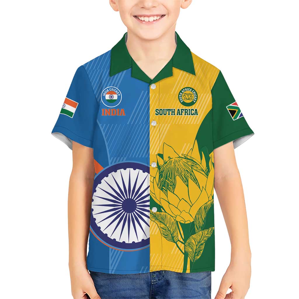 Custom India And South Africa Cricket Hawaiian Shirt 2024 Together Dynamic Version - Vibe Hoodie Shop