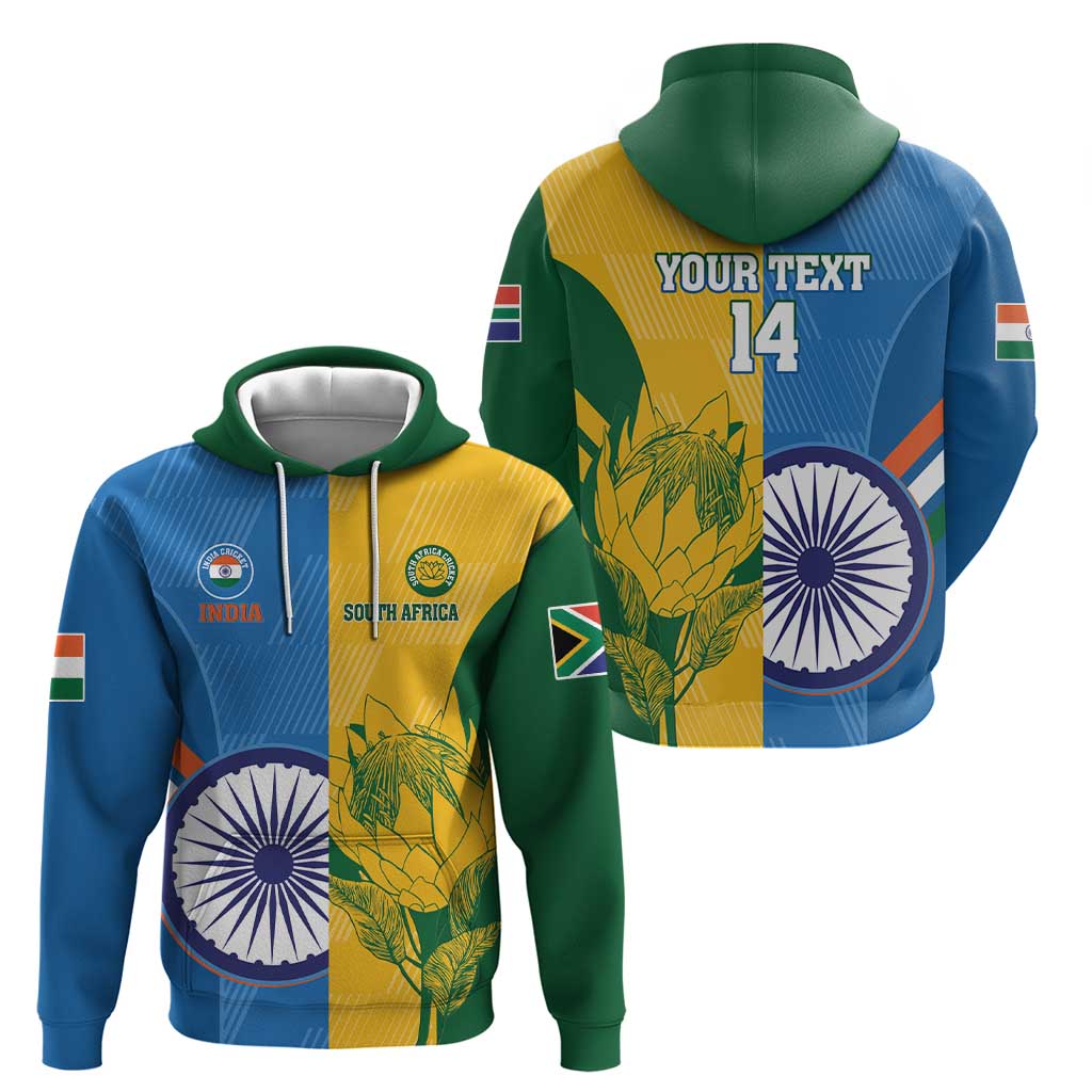 Custom India And South Africa Cricket Hoodie 2024 Together Dynamic Version - Vibe Hoodie Shop