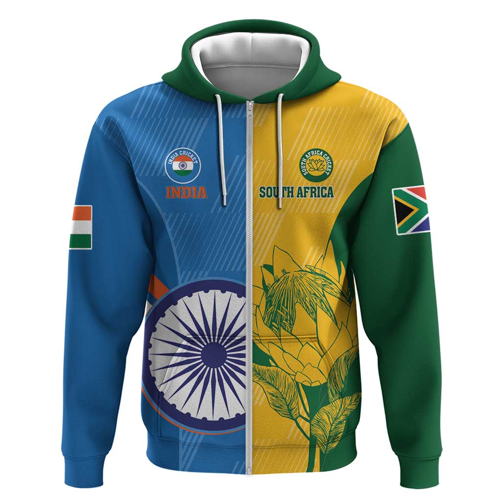 Custom India And South Africa Cricket Hoodie 2024 Together Dynamic Version - Vibe Hoodie Shop