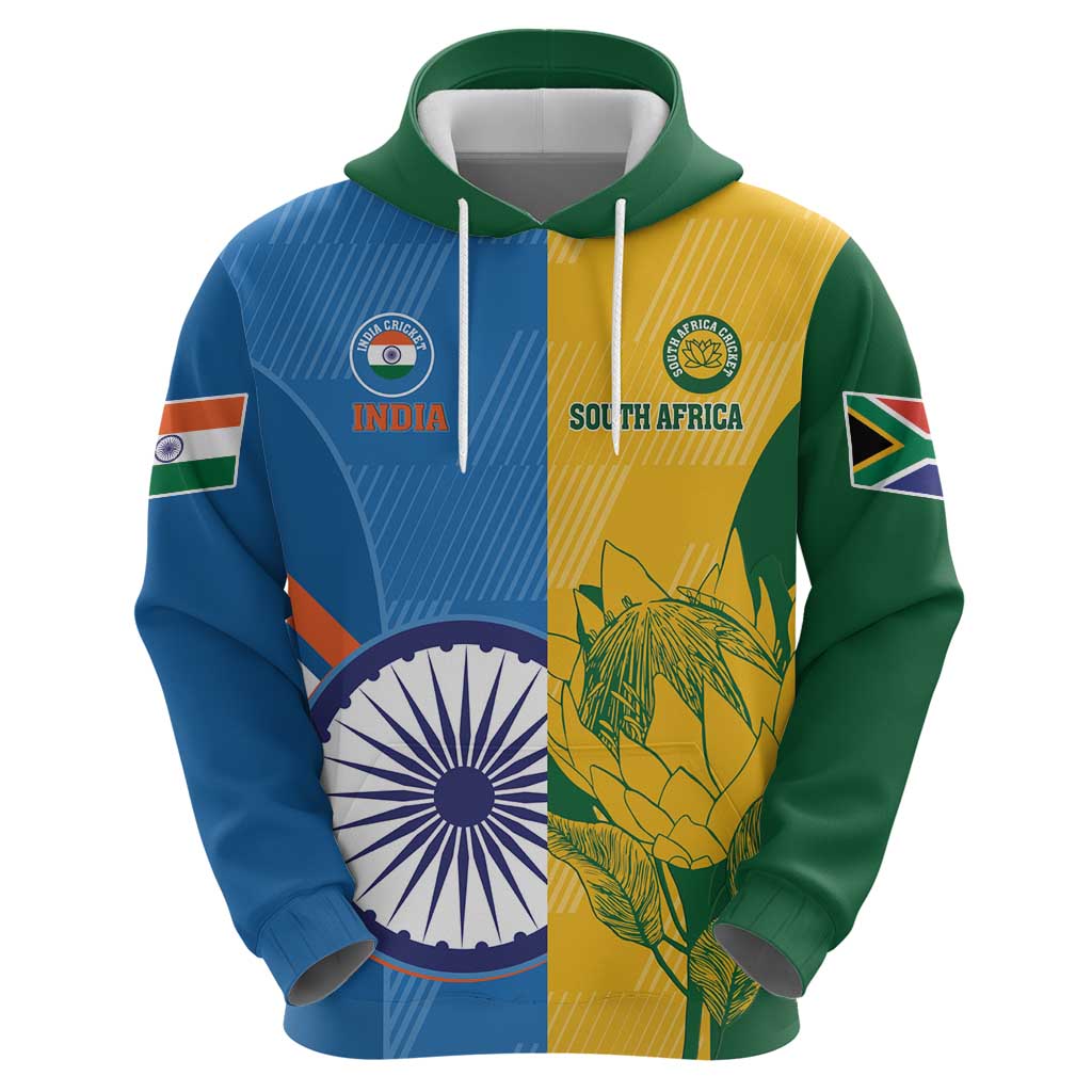 Custom India And South Africa Cricket Hoodie 2024 Together Dynamic Version - Vibe Hoodie Shop