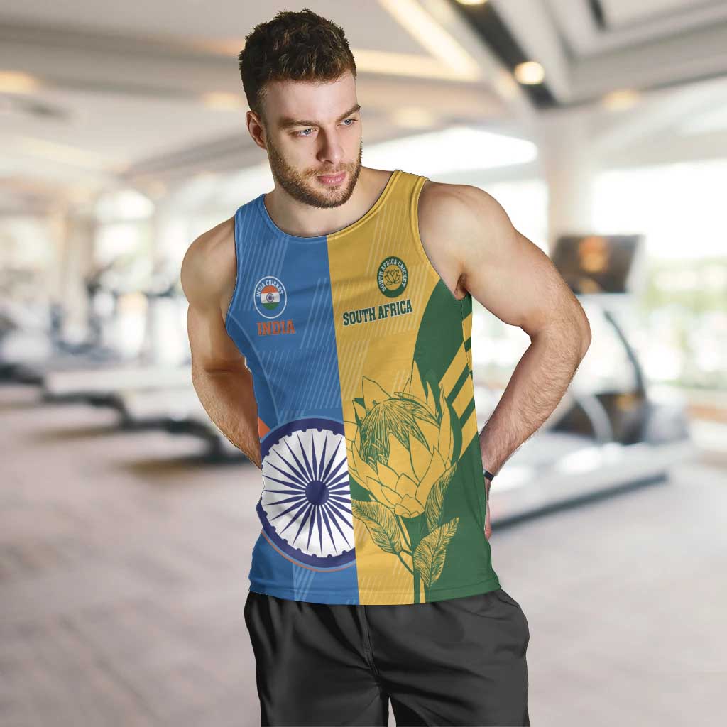 Custom India And South Africa Cricket Men Tank Top 2024 Together Dynamic Version - Vibe Hoodie Shop