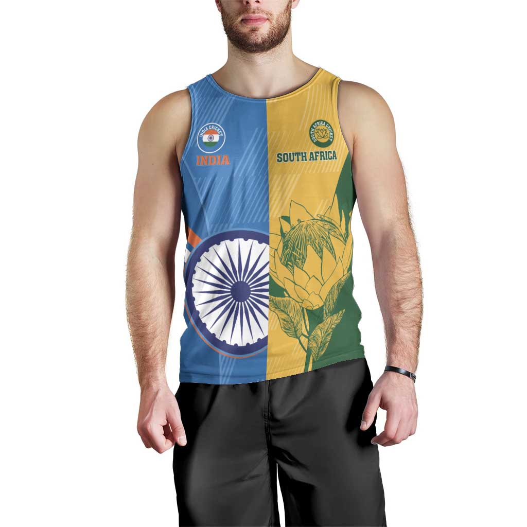 Custom India And South Africa Cricket Men Tank Top 2024 Together Dynamic Version - Vibe Hoodie Shop