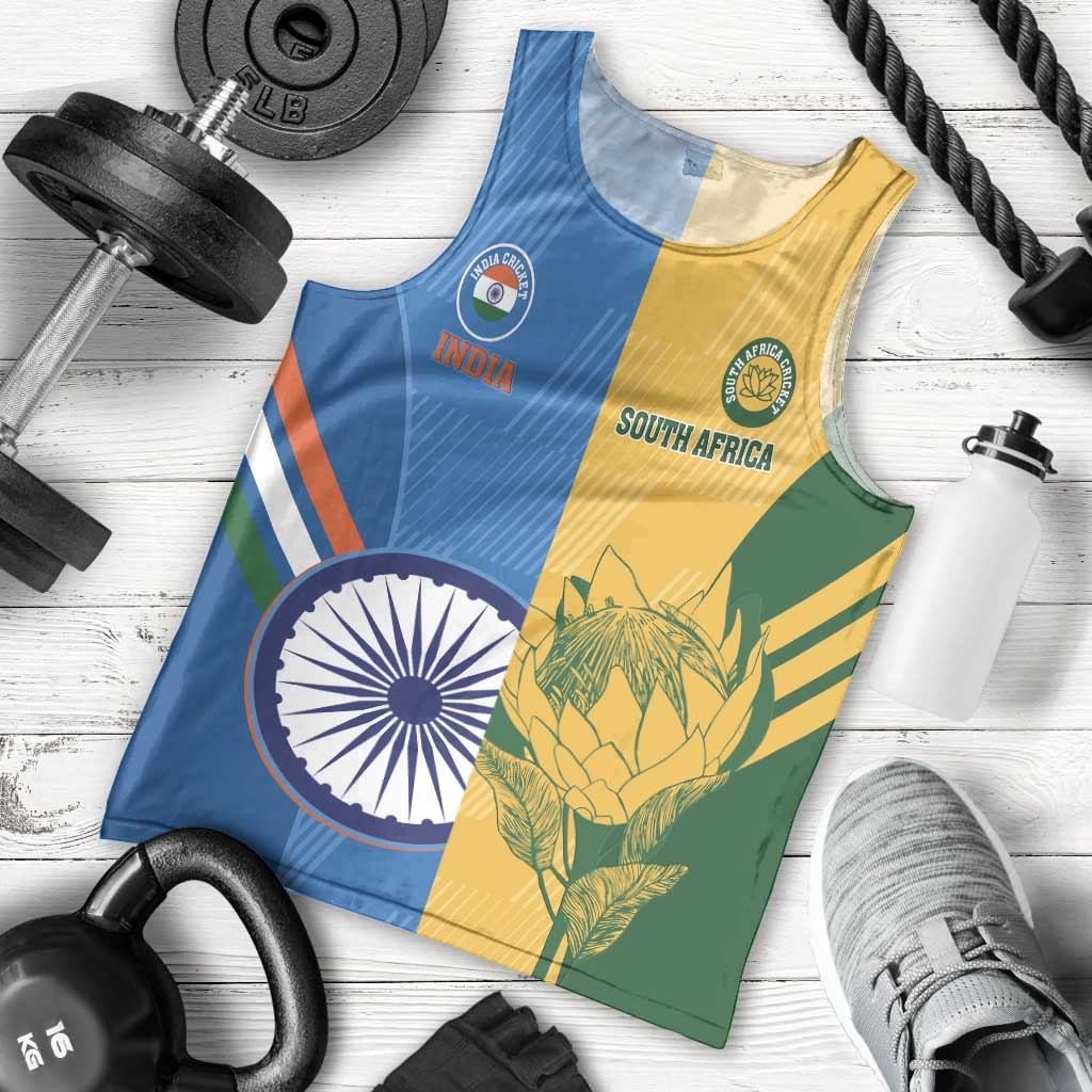 Custom India And South Africa Cricket Men Tank Top 2024 Together Dynamic Version - Vibe Hoodie Shop