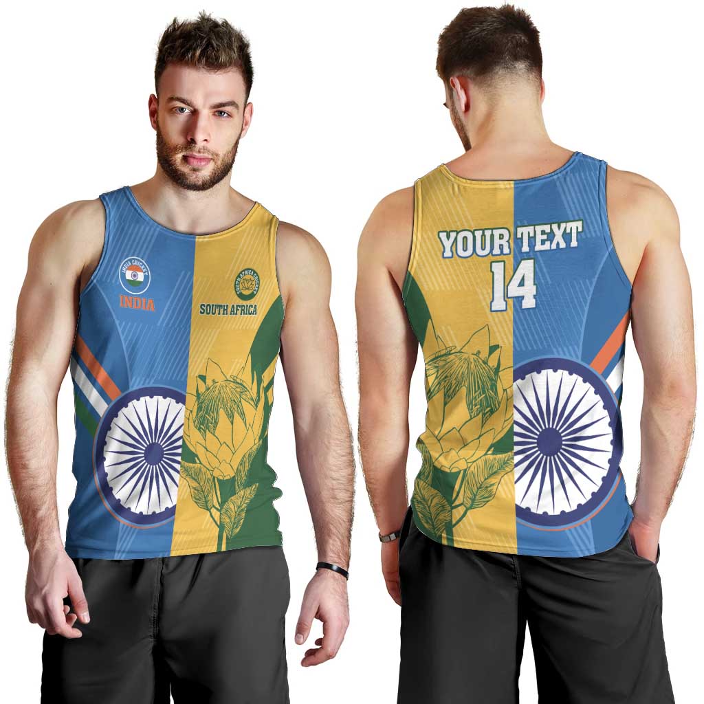 Custom India And South Africa Cricket Men Tank Top 2024 Together Dynamic Version - Vibe Hoodie Shop