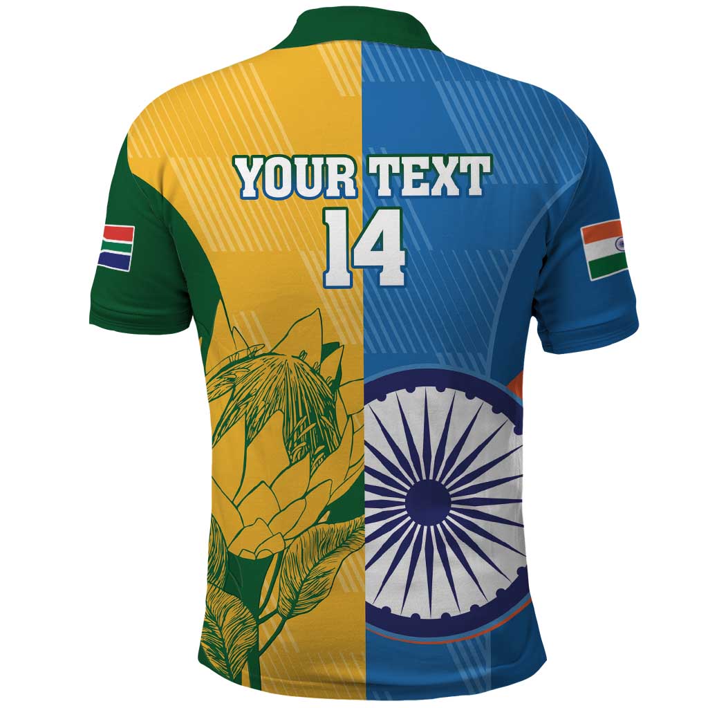 Custom India And South Africa Cricket Polo Shirt 2024 Together Dynamic Version - Vibe Hoodie Shop