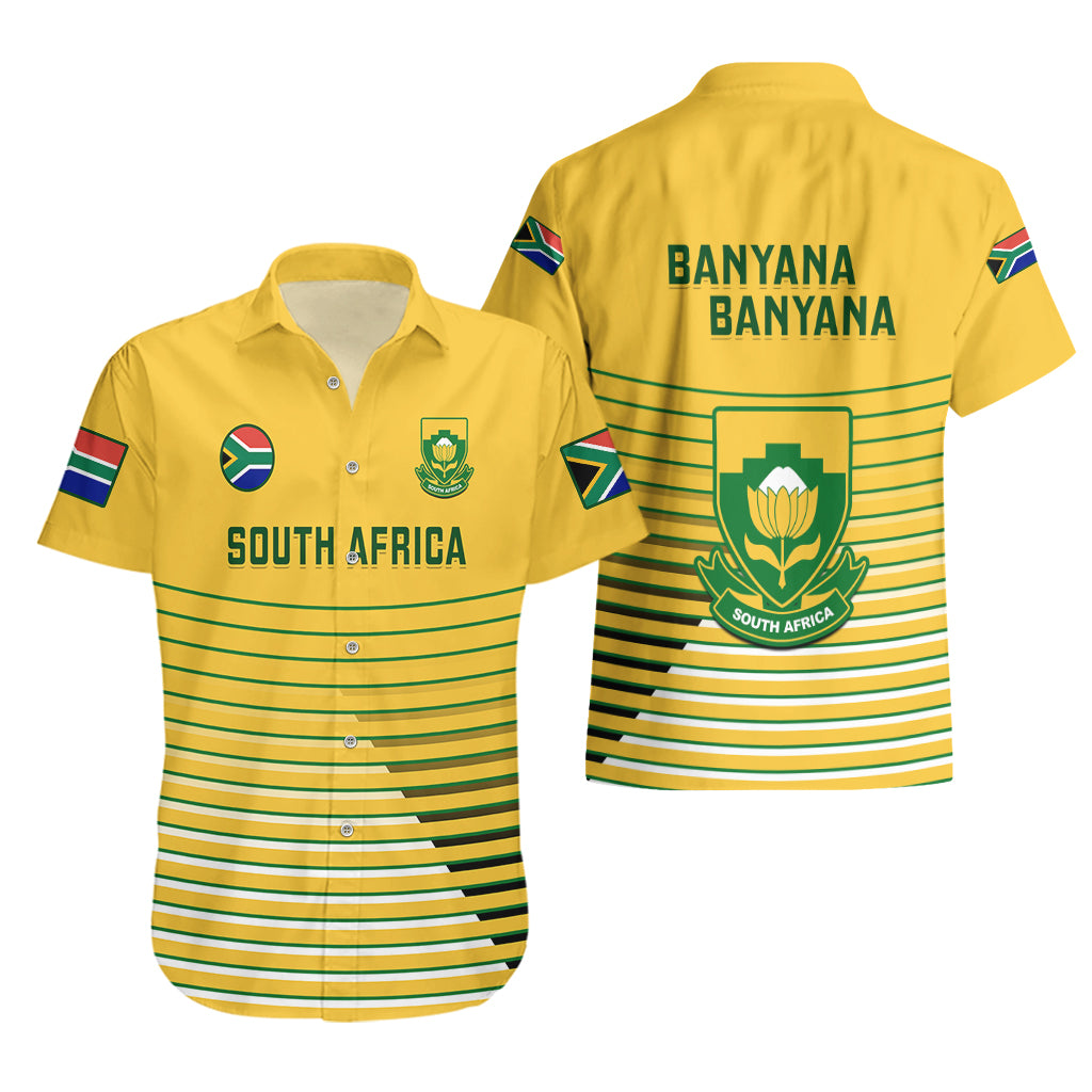 South Africa Soccer Hawaiian Shirt 2023 World Cup Go Banyana Banyana Yellow - Vibe Hoodie Shop