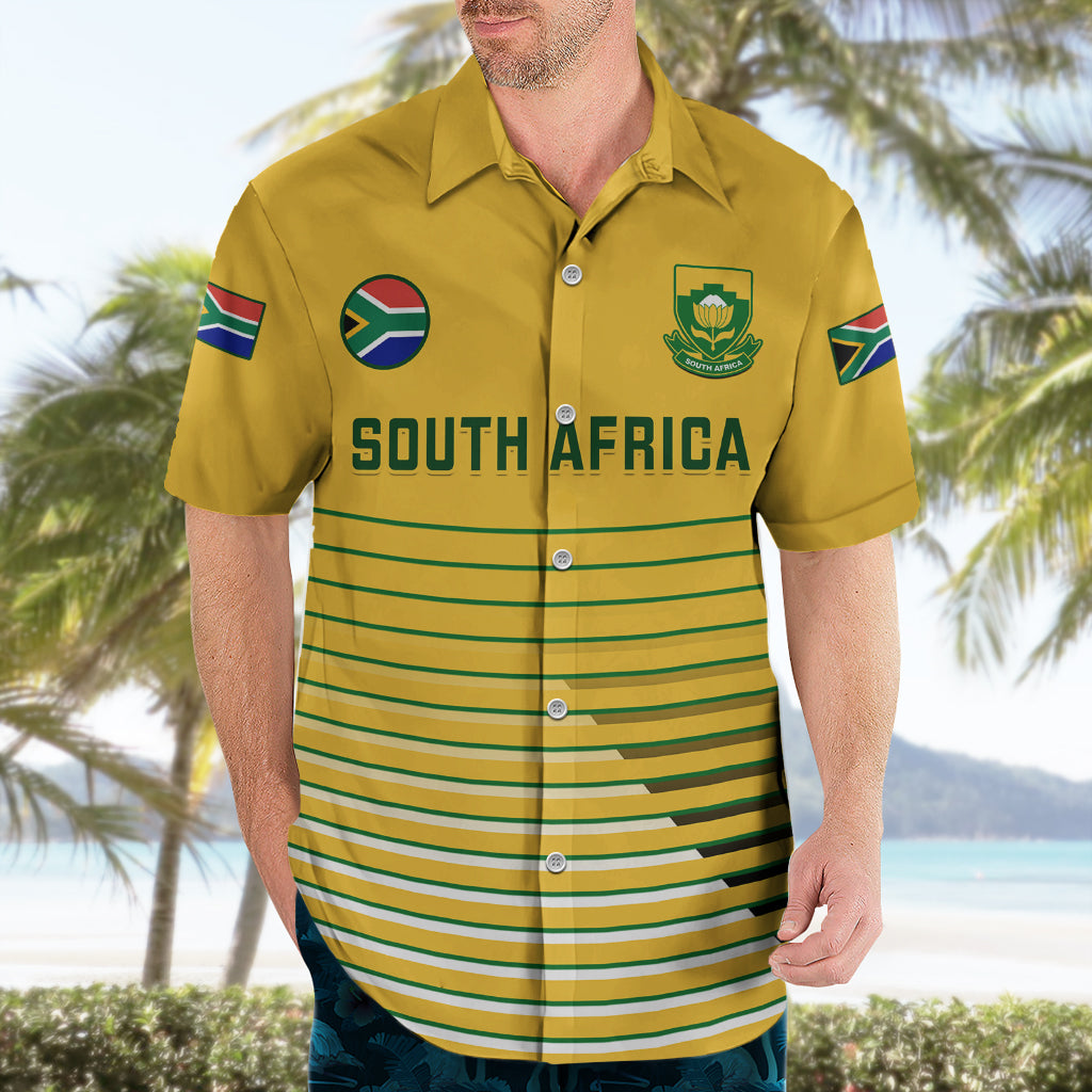 South Africa Soccer Hawaiian Shirt 2023 World Cup Go Banyana Banyana Yellow - Vibe Hoodie Shop