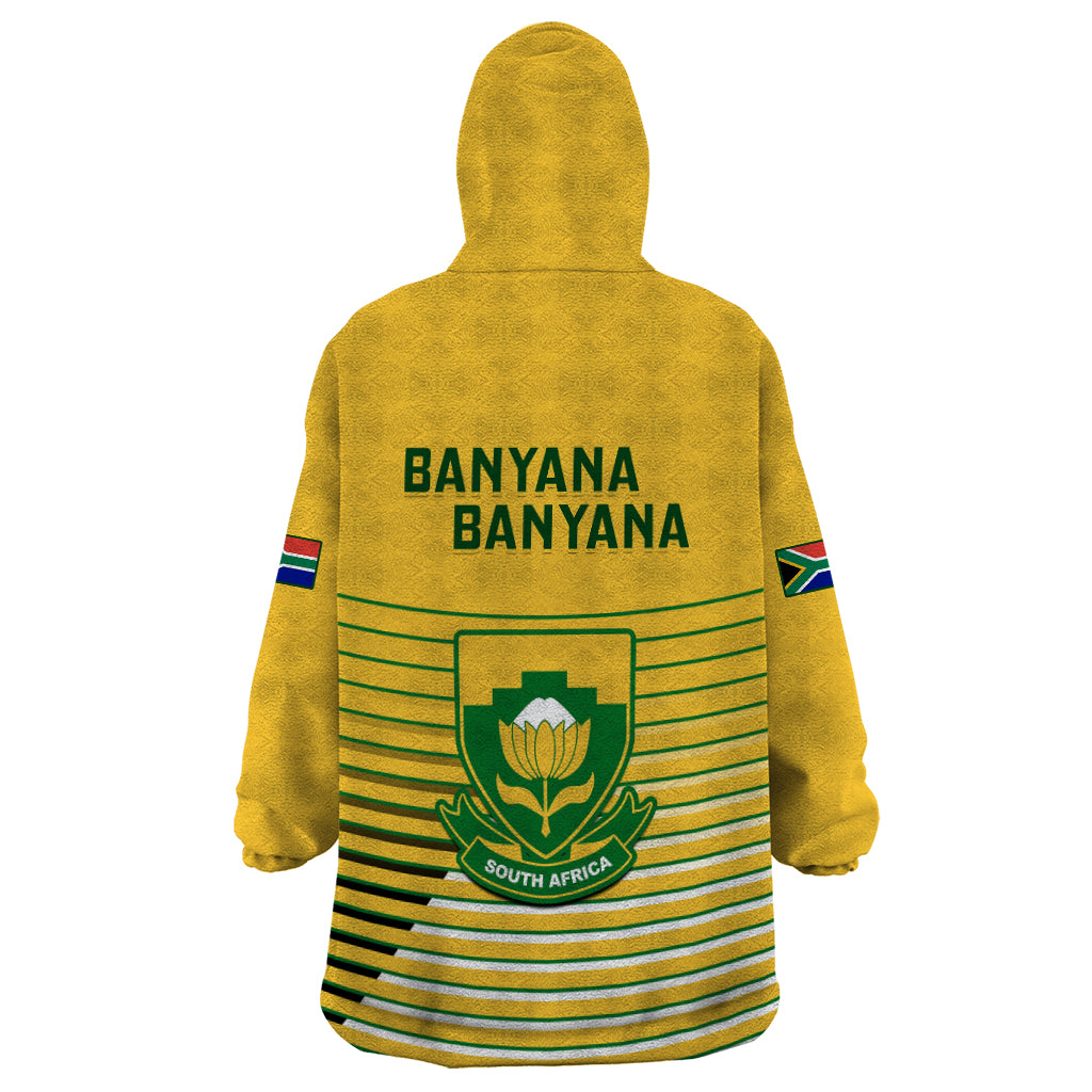 South Africa Soccer Wearable Blanket Hoodie 2023 World Cup Go Banyana Banyana Yellow - Vibe Hoodie Shop