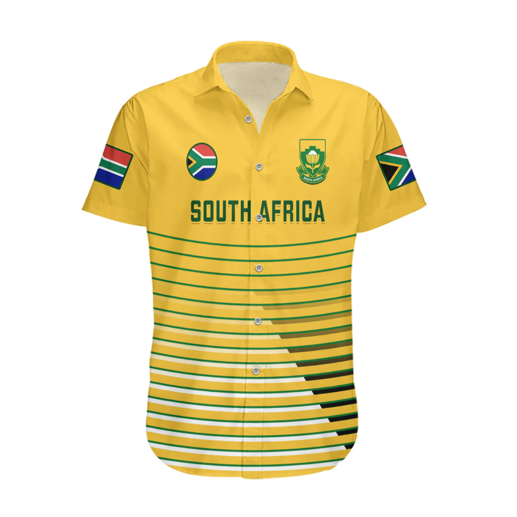 Custom South Africa Soccer Hawaiian Shirt 2023 World Cup Go Banyana Banyana Yellow - Vibe Hoodie Shop