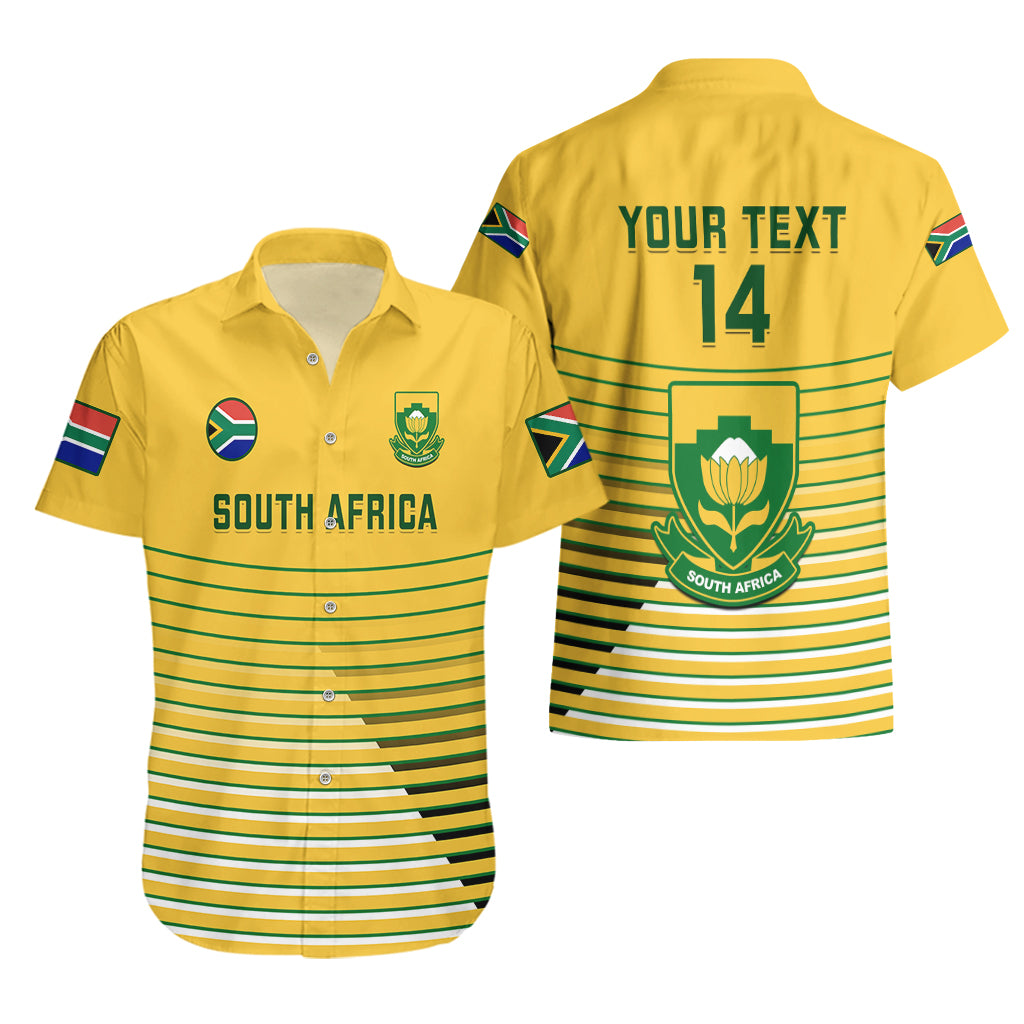 Custom South Africa Soccer Hawaiian Shirt 2023 World Cup Go Banyana Banyana Yellow - Vibe Hoodie Shop