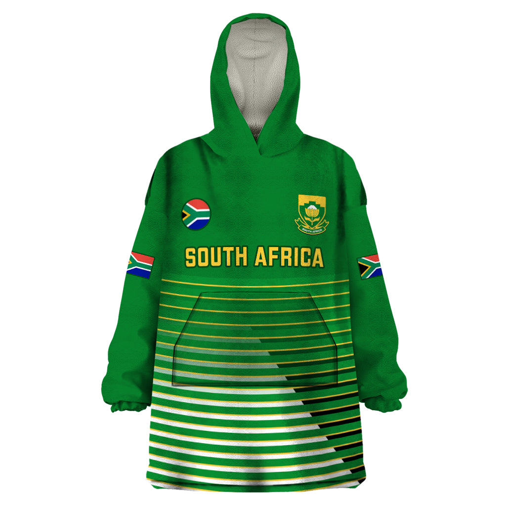 South Africa Soccer Wearable Blanket Hoodie 2023 World Cup Go Banyana Banyana Green - Vibe Hoodie Shop