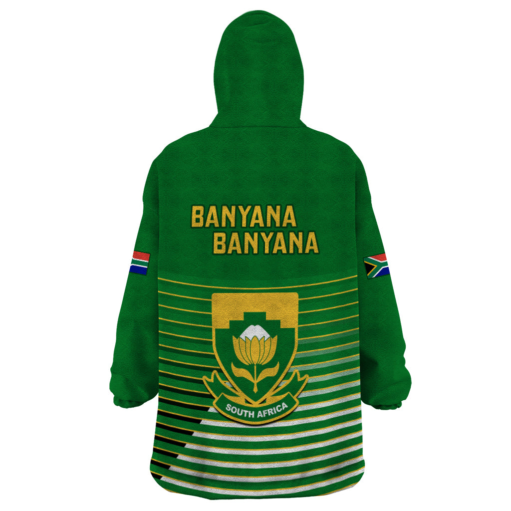 South Africa Soccer Wearable Blanket Hoodie 2023 World Cup Go Banyana Banyana Green - Vibe Hoodie Shop