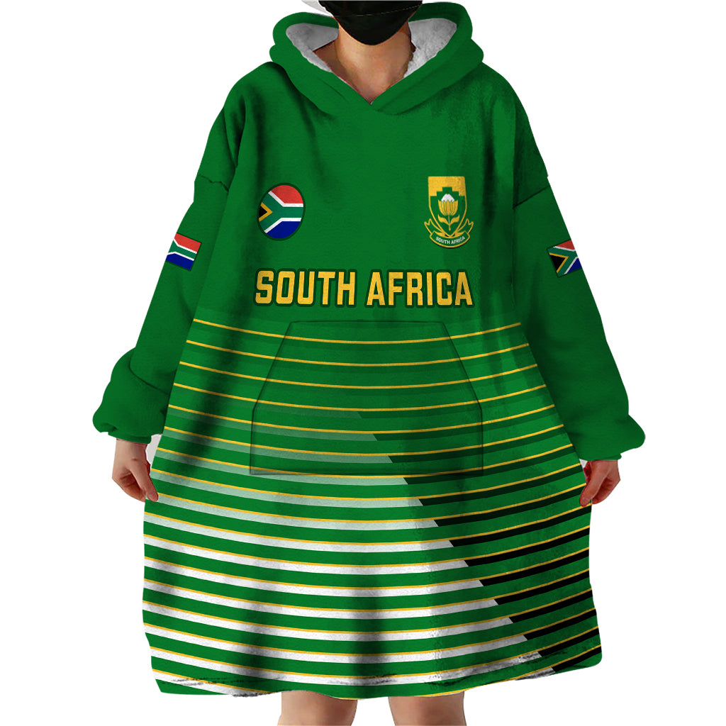 South Africa Soccer Wearable Blanket Hoodie 2023 World Cup Go Banyana Banyana Green - Vibe Hoodie Shop