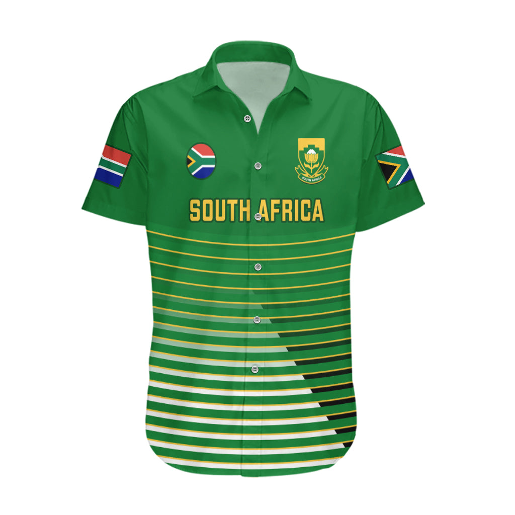 Custom South Africa Soccer Hawaiian Shirt 2023 World Cup Go Banyana Banyana Green - Vibe Hoodie Shop