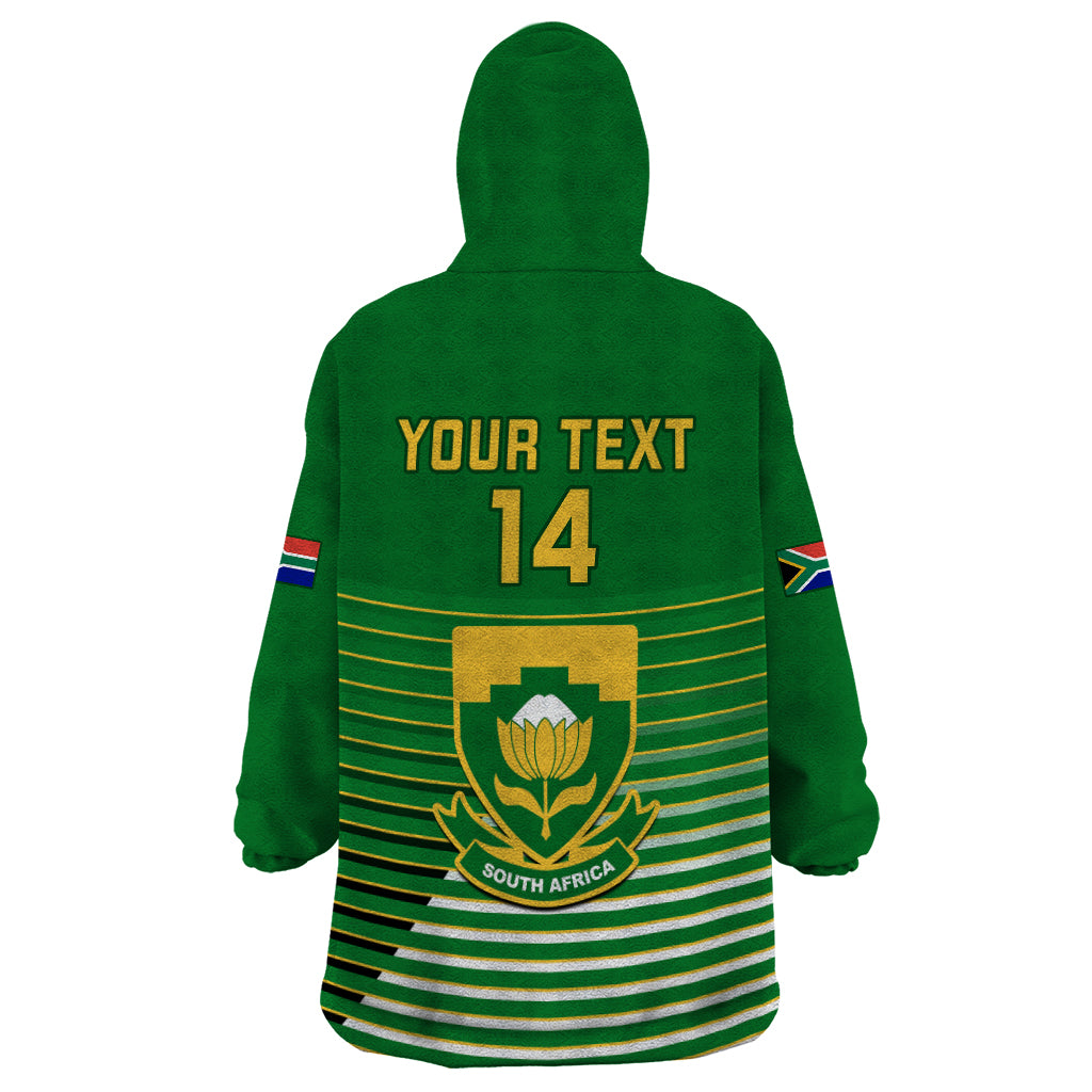 Custom South Africa Soccer Wearable Blanket Hoodie 2023 World Cup Go Banyana Banyana Green - Vibe Hoodie Shop