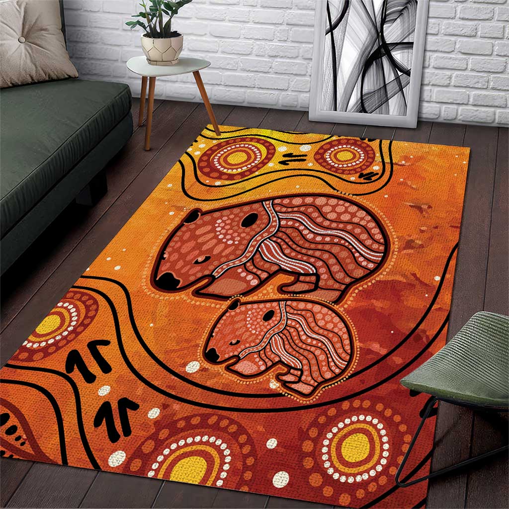 Australia Wombat Area Rug Indigenous Art - Vibe Hoodie Shop