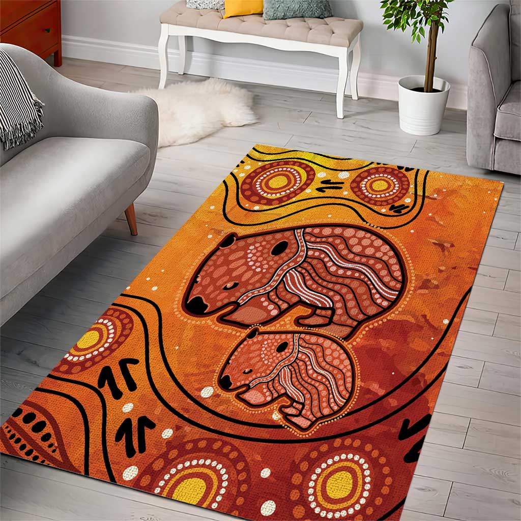 Australia Wombat Area Rug Indigenous Art - Vibe Hoodie Shop