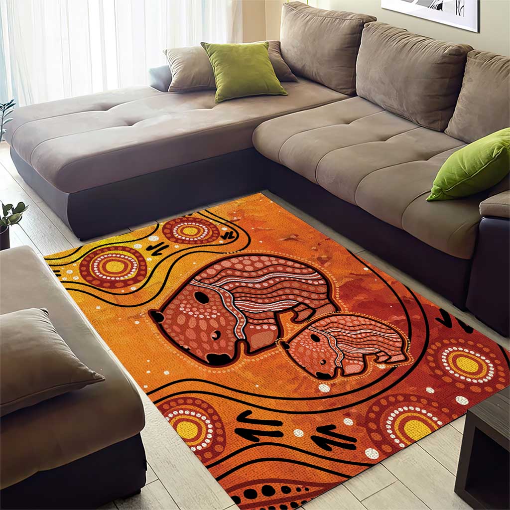 Australia Wombat Area Rug Indigenous Art - Vibe Hoodie Shop