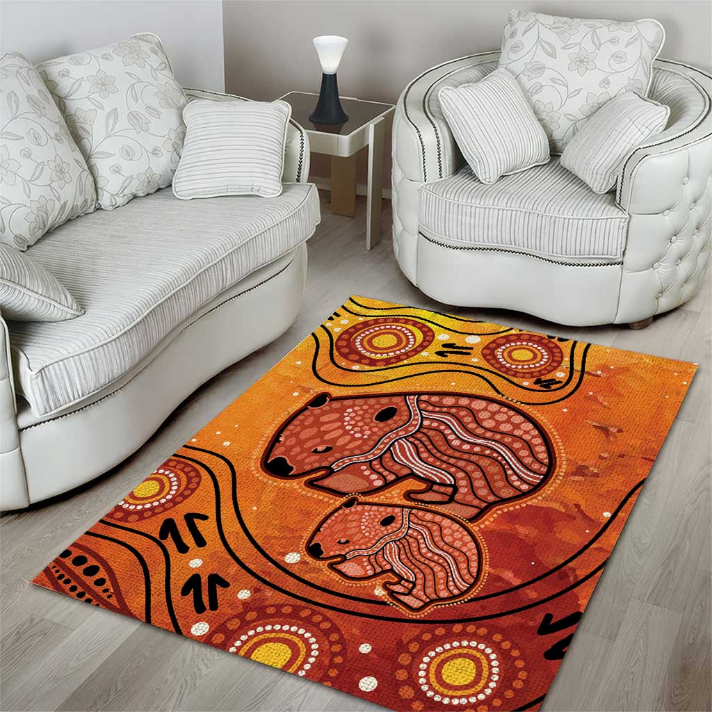 Australia Wombat Area Rug Indigenous Art - Vibe Hoodie Shop