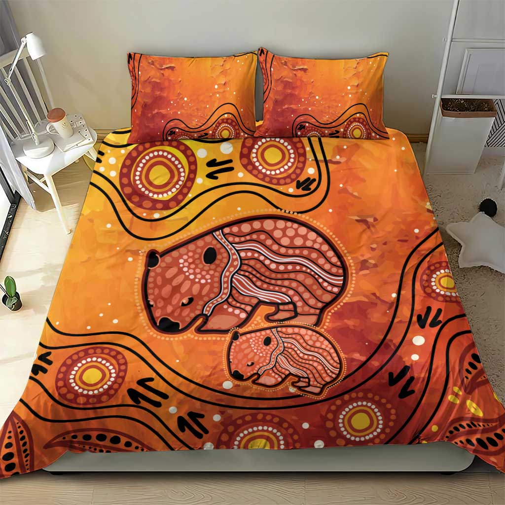 Australia Wombat Bedding Set Indigenous Art - Vibe Hoodie Shop