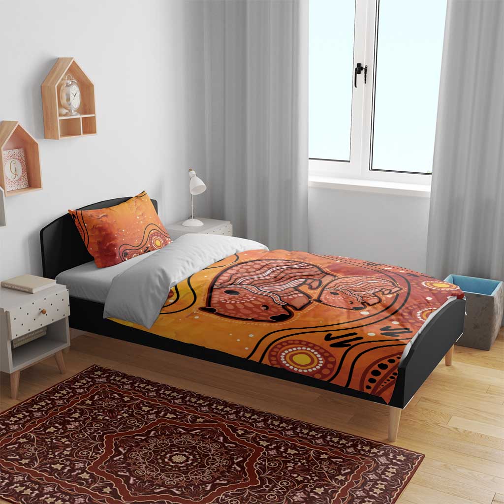Australia Wombat Bedding Set Indigenous Art - Vibe Hoodie Shop