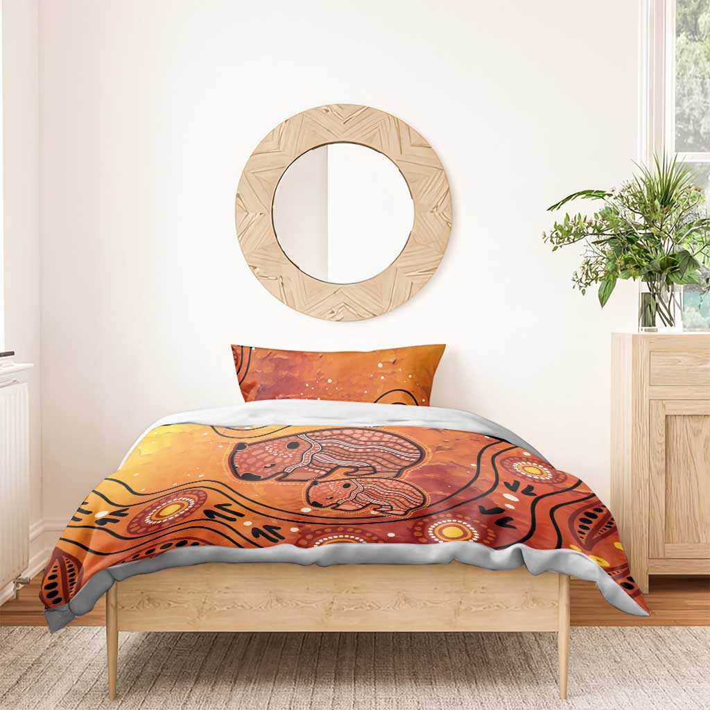 Australia Wombat Bedding Set Indigenous Art - Vibe Hoodie Shop