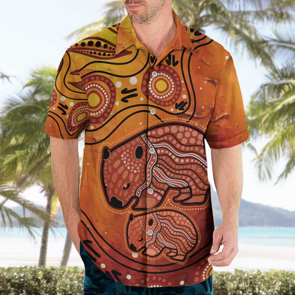 Australia Wombat Hawaiian Shirt Indigenous Art - Vibe Hoodie Shop