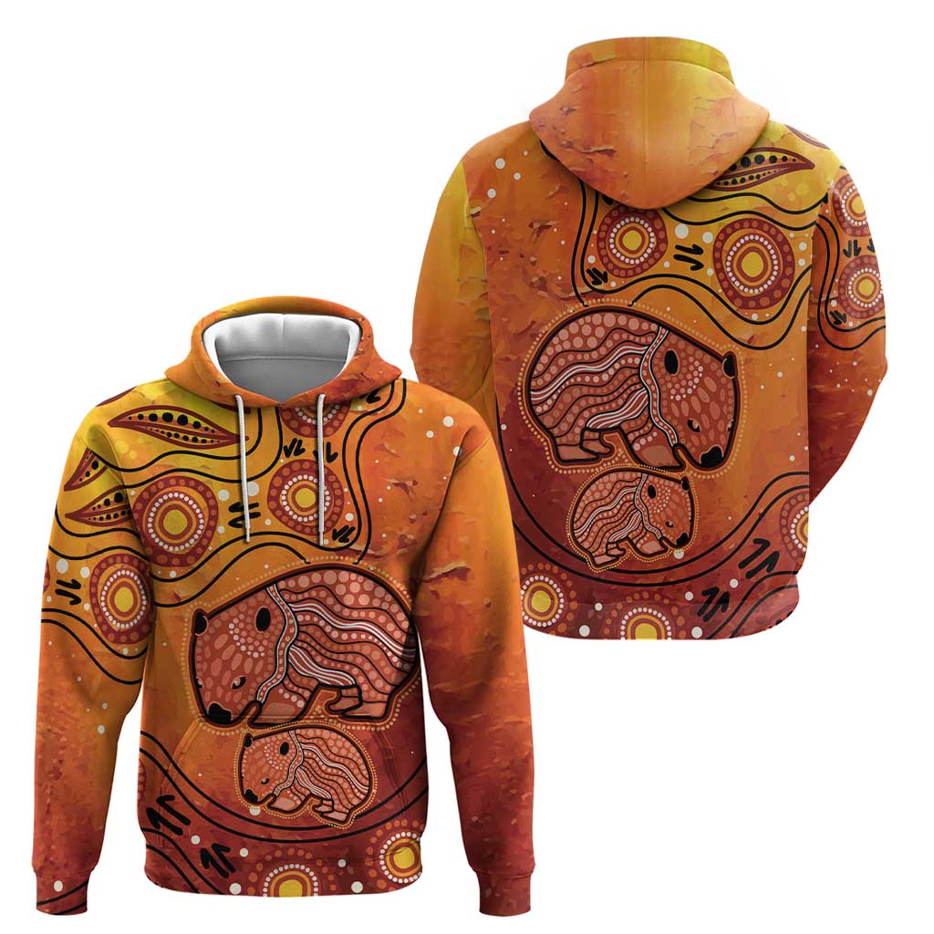 Australia Wombat Hoodie Indigenous Art - Vibe Hoodie Shop