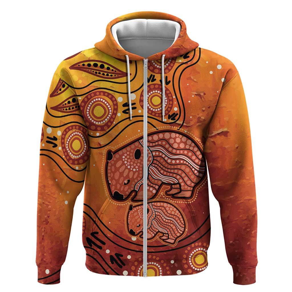 Australia Wombat Hoodie Indigenous Art - Vibe Hoodie Shop