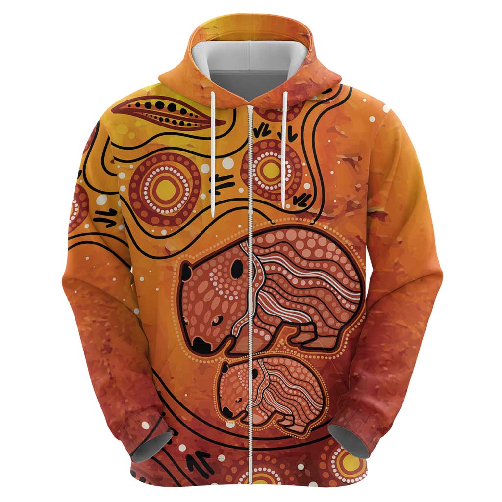 Australia Wombat Hoodie Indigenous Art - Vibe Hoodie Shop
