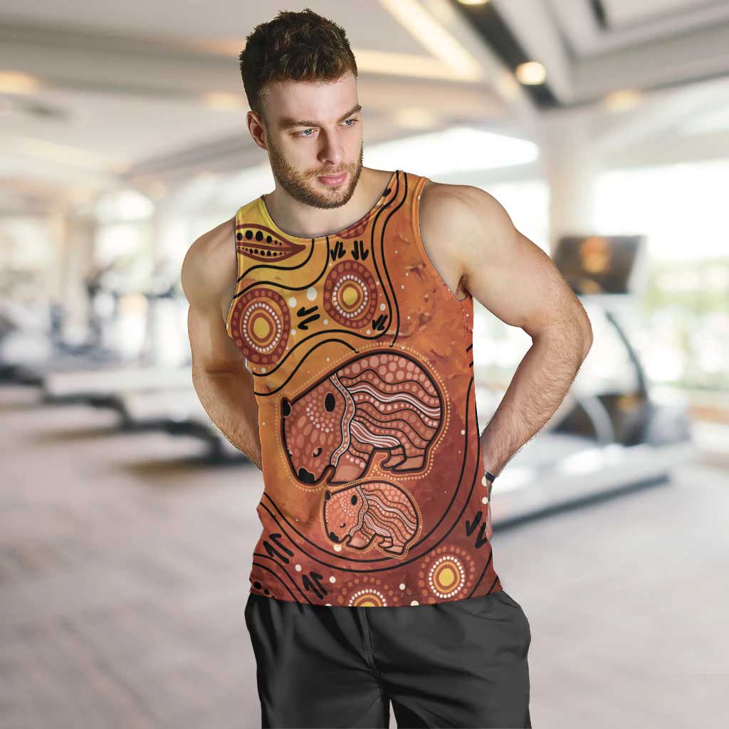 Australia Wombat Men Tank Top Indigenous Art - Vibe Hoodie Shop