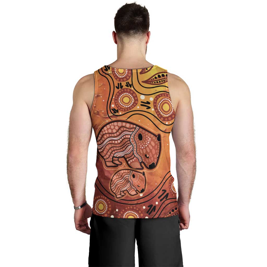 Australia Wombat Men Tank Top Indigenous Art - Vibe Hoodie Shop
