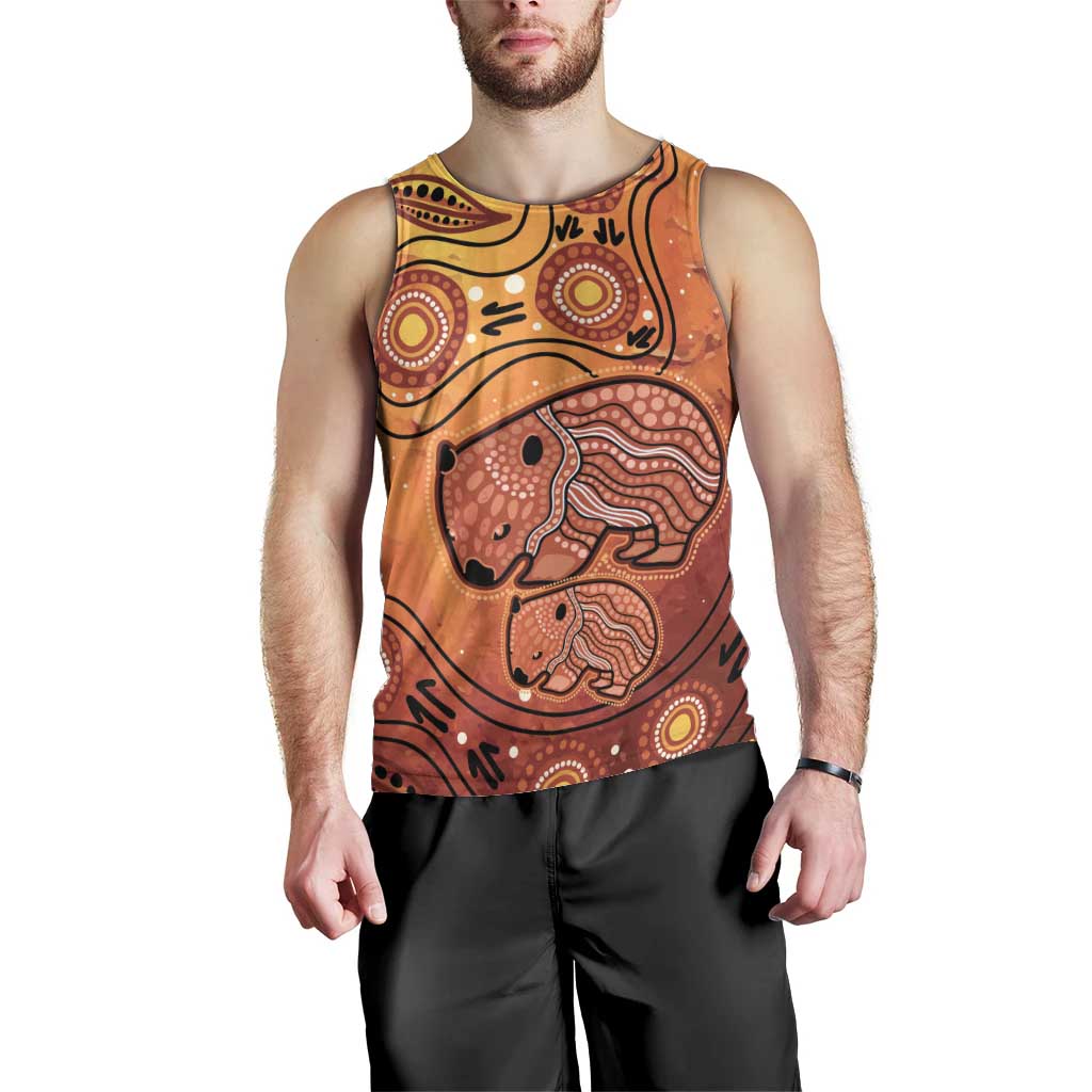 Australia Wombat Men Tank Top Indigenous Art - Vibe Hoodie Shop