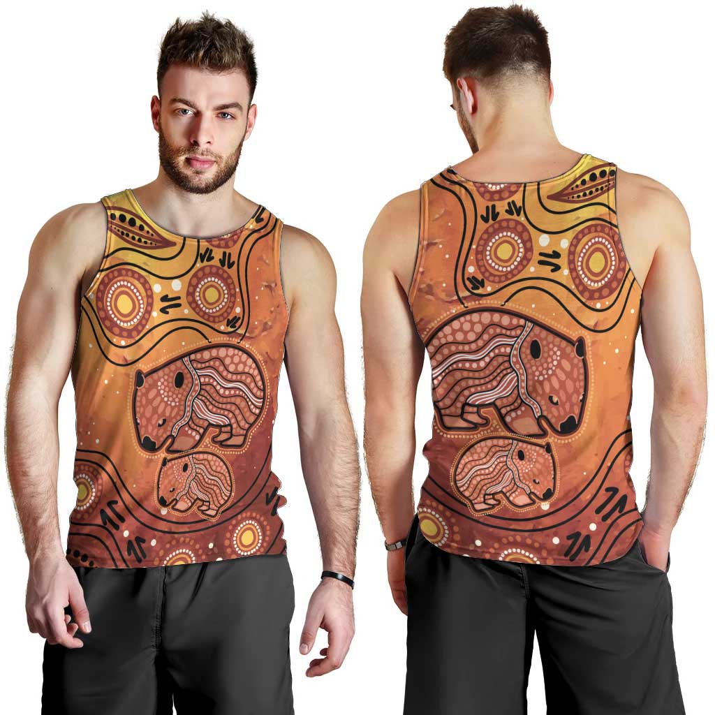 Australia Wombat Men Tank Top Indigenous Art - Vibe Hoodie Shop