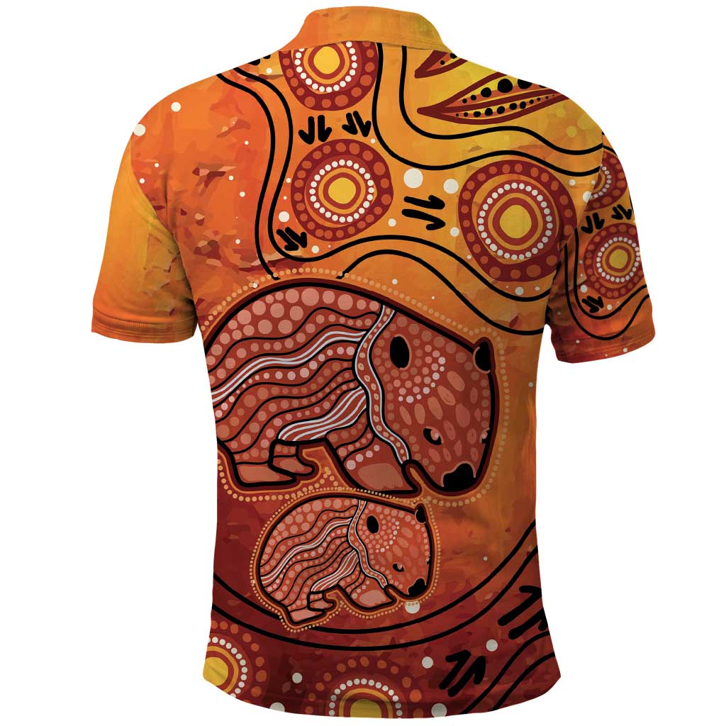 Australia Wombat Polo Shirt Indigenous Art - Vibe Hoodie Shop