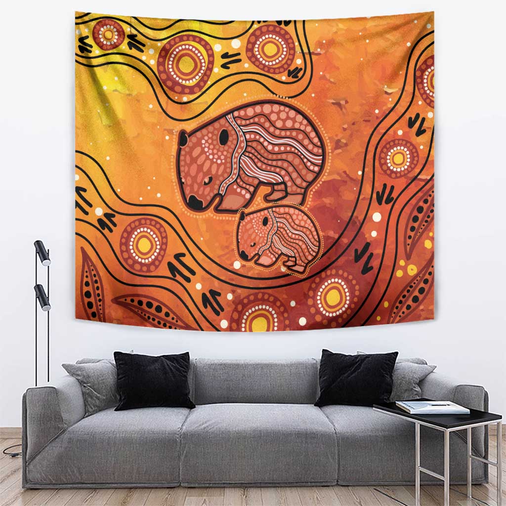 Australia Wombat Tapestry Indigenous Art - Vibe Hoodie Shop