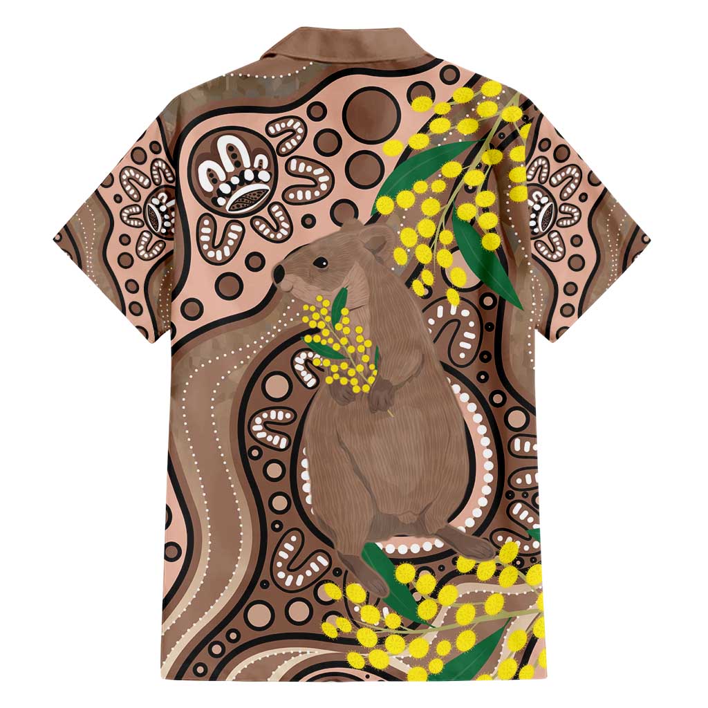 Australia Cute Quokka Hawaiian Shirt Indigenous Art With Golden Wattle - Vibe Hoodie Shop