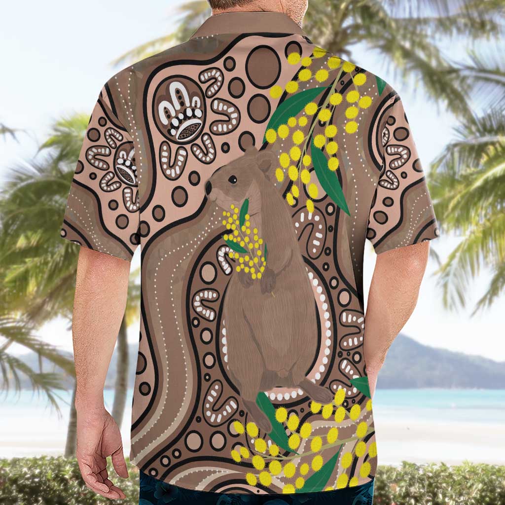 Australia Cute Quokka Hawaiian Shirt Indigenous Art With Golden Wattle - Vibe Hoodie Shop