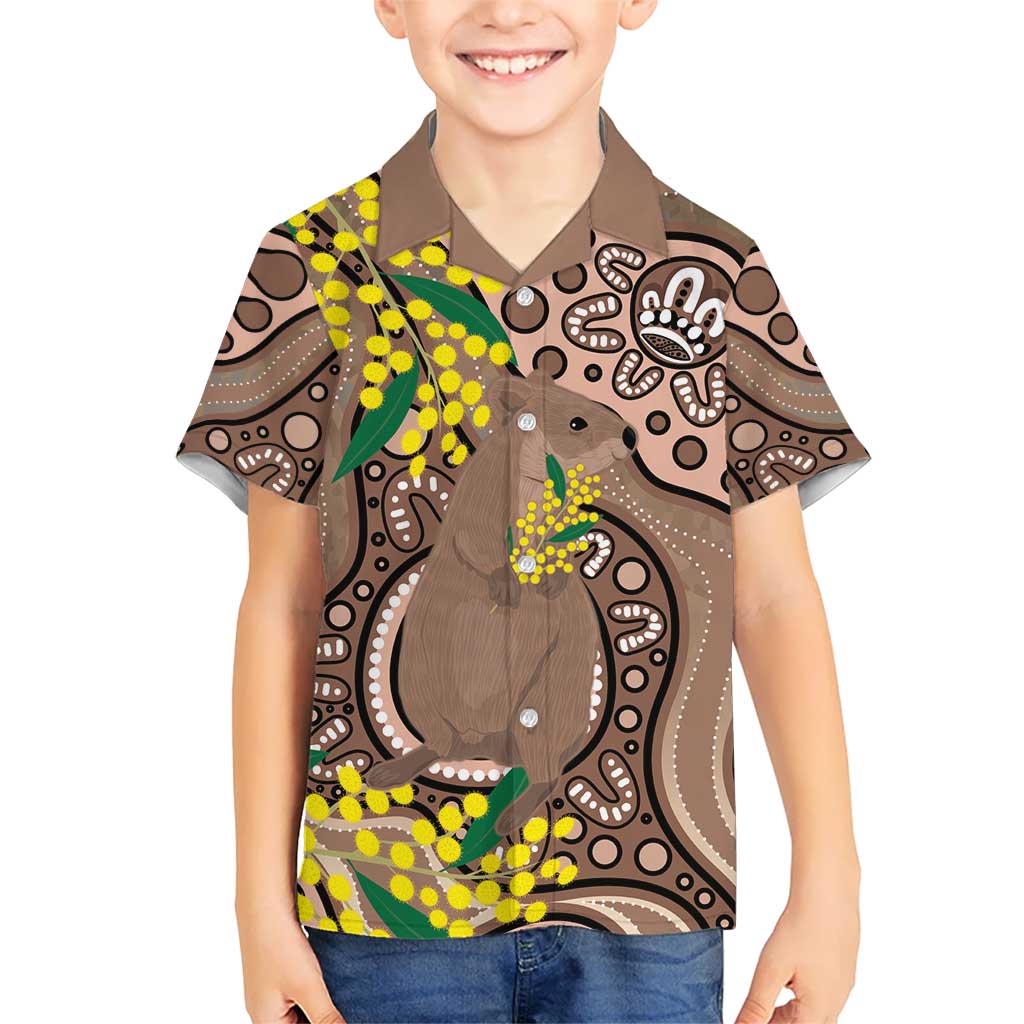 Australia Cute Quokka Hawaiian Shirt Indigenous Art With Golden Wattle - Vibe Hoodie Shop