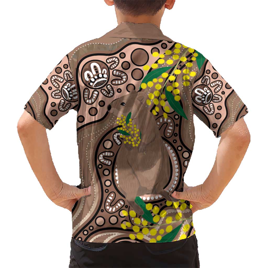 Australia Cute Quokka Hawaiian Shirt Indigenous Art With Golden Wattle - Vibe Hoodie Shop