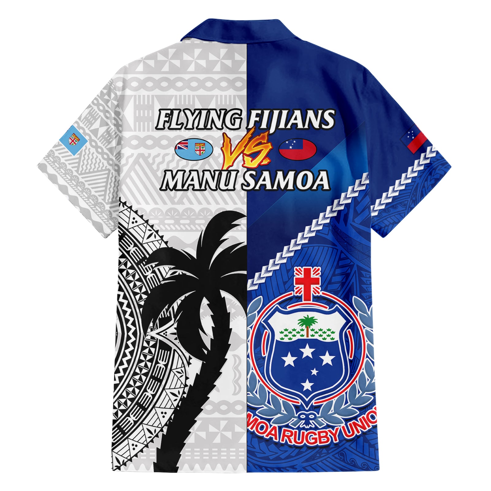 Fiji And Samoa Rugby Hawaiian Shirt 2023 World Cup Samoan Mix Tapa Pattern - Vibe Hoodie Shop