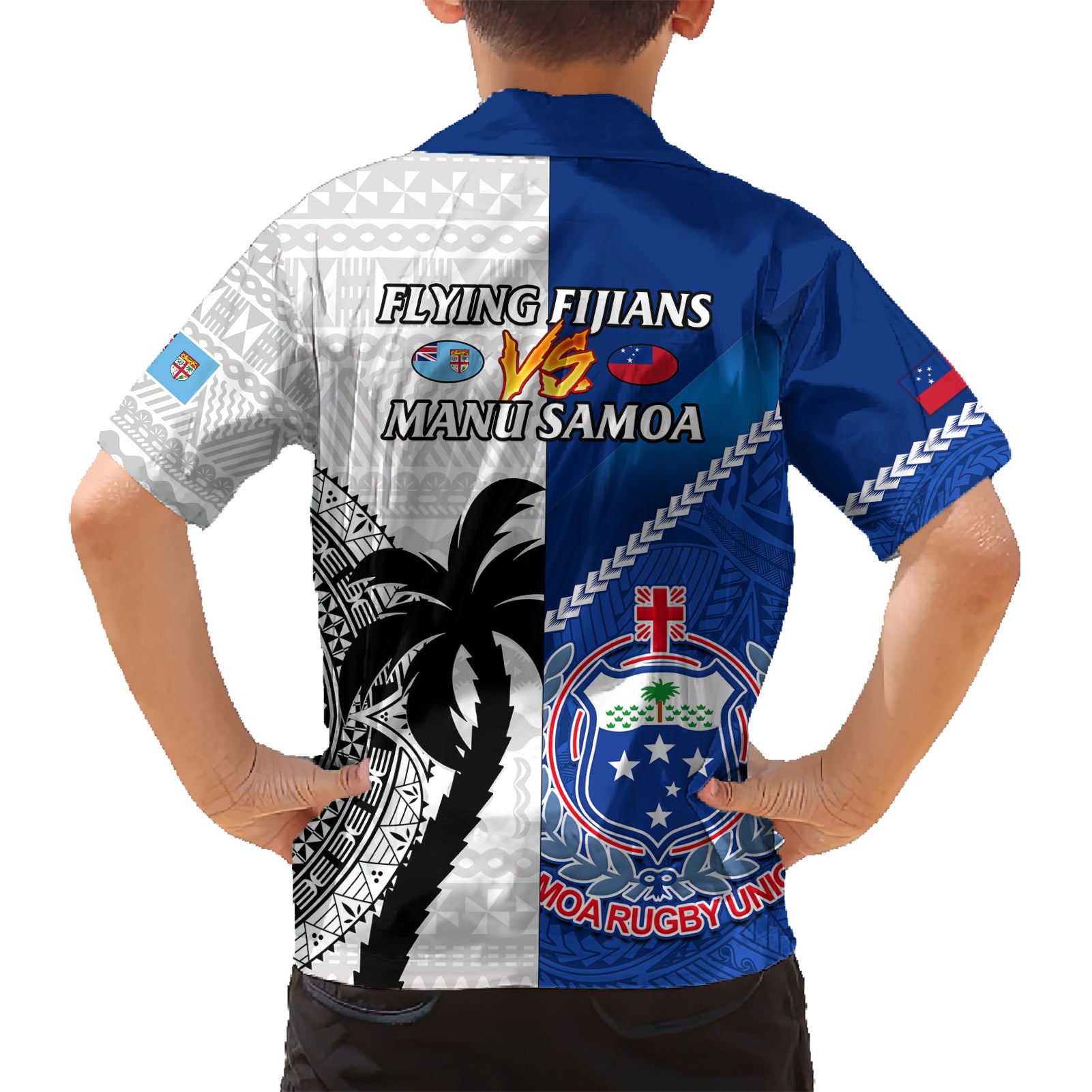 Fiji And Samoa Rugby Hawaiian Shirt 2023 World Cup Samoan Mix Tapa Pattern - Vibe Hoodie Shop