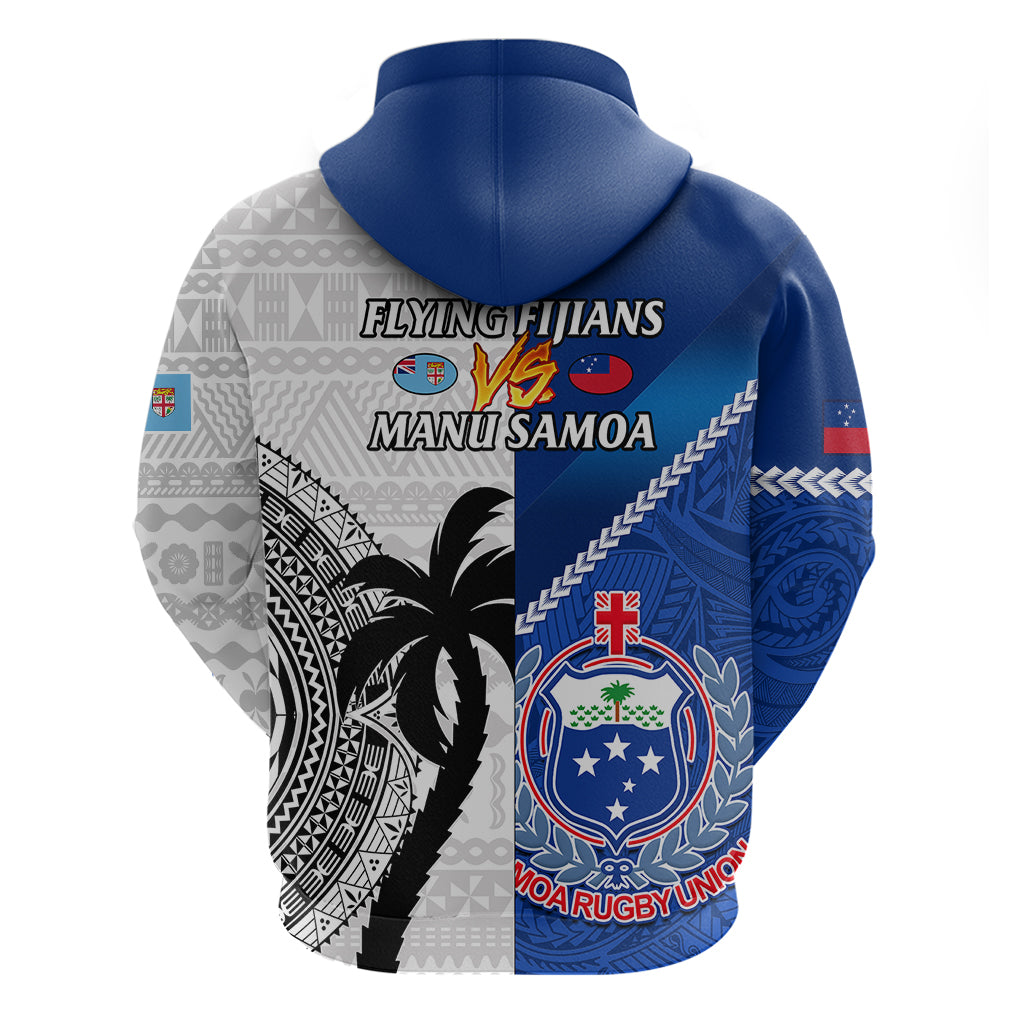 Fiji And Samoa Rugby Hoodie 2023 World Cup Samoan Mix Tapa Pattern - Vibe Hoodie Shop